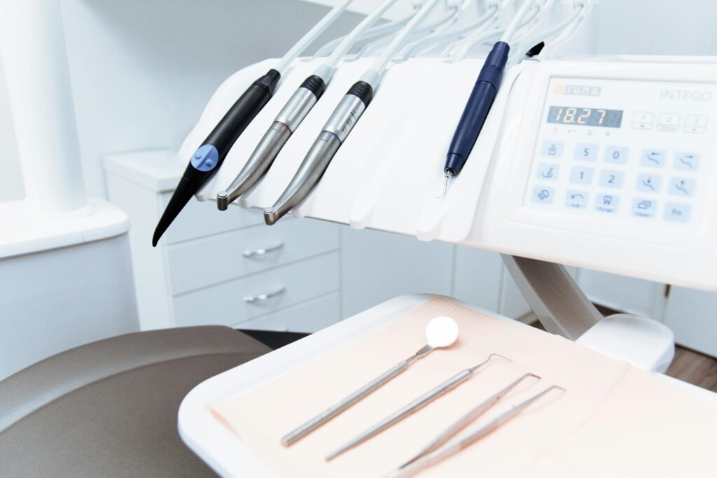 Services Clean and professional dental office setup with tools ready for patient treatment.